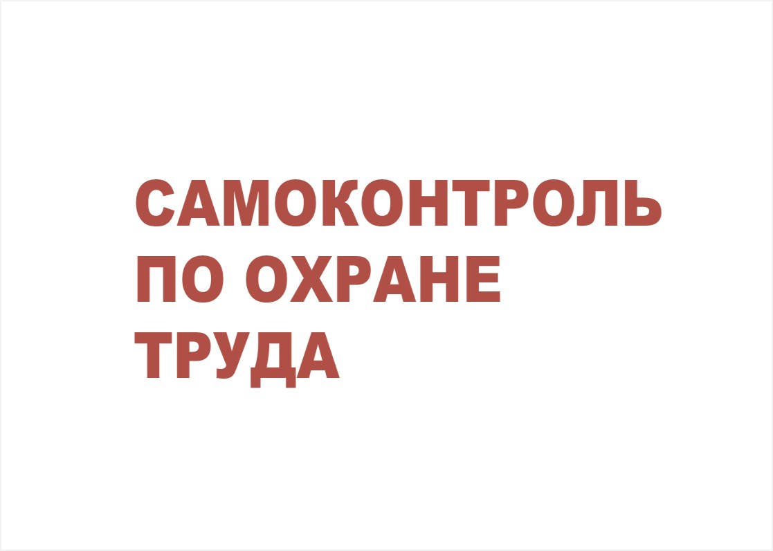 Самоконтроль по охране труда